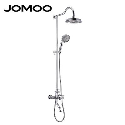 China With High Quality Chrome Handheld Shower Head Combined Five-function Diverter Rainfall Head Set JOMOO Traditional Round Hower Head Set for sale