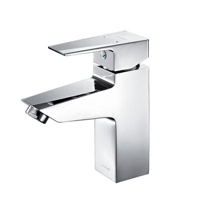 China Good Price Solid Brass Single Handle Single Hole Bathroom Sink Faucet Metered for sale