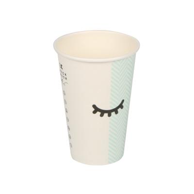 China Recycled Materials Lace Paper Cup High Quality 16oz PE Coated Single Wall Mug for sale