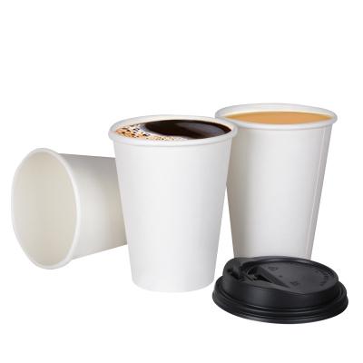 China Eco Biodegradable Layout Single Wall China Supplier Hot Paper Cup PLA Cover Customize Printing Is Backing With Plastic Cover for sale