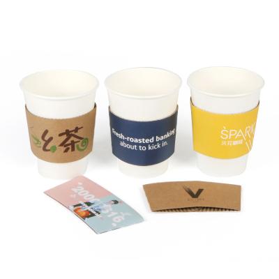 China Biodegradable Custom Printed PE Coated Paper Cup Sleeves Paper Cup Fan For Drink Cup for sale