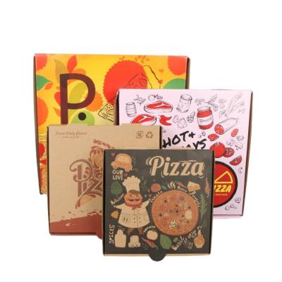 China High quality biodegradable Logo Paper pizza box custom made custom printed corrugated pizza box with colorful printing china factory for sale