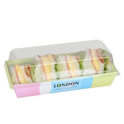 China China Disposable Food Grade Sandwich Paper Box With Window, Triangle Sandwich Box For Packaging for sale