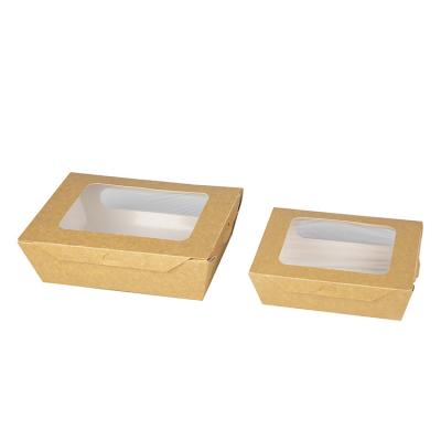 China Recyclable Disposable Kraft Paper Salad Bowl Wrapping Paper Salad Box Paper Salad Box for sale