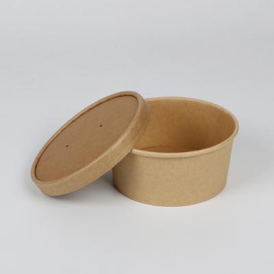 China Disposable Salad Bowl To Go Disposable Kraft Bowl With Lid For Existing Food Container Hot Sale for sale