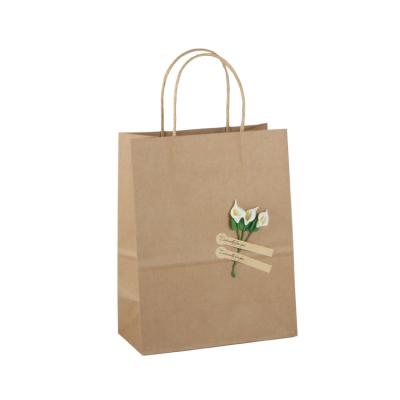 China Factory Price Disposable Existing Or Customized High Quality Wholesale Printed Brown Kraft Paper Bag for sale