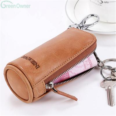 China Normcore / Minimalist Unique Design Buckle Button Vintage Leather Key Wallets Housekeeper Key Holders for sale