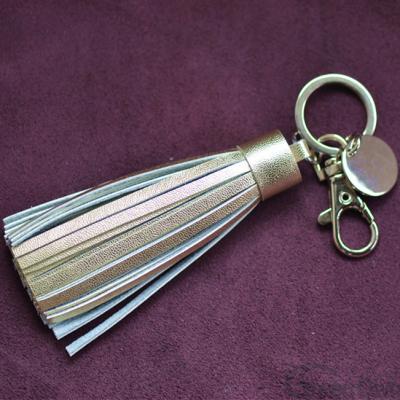 China Unisex Leather Key Ring Pendant leather tassel with metal, tassel for jewelry, tassels for keys for sale