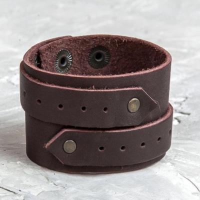 China CLASSIC genuine leather bracelets for men wide punk leather bracelets for sale