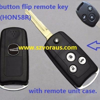 China New Design AC 3 Brass Button Flip Remote Key Shell With Buttton Pads (HO58R) for sale