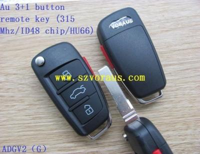 China ADGV2(G)Rubber+metal Au 3+1 button remote key (315Mhz/ID48 chip/HU66) key fob for sale