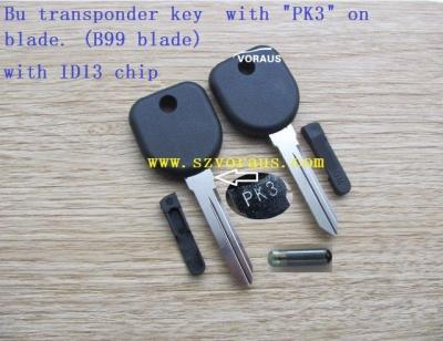 China New Bu B99 ID13 Transponder Key Brass Uncut Ignition Key (SELEAD MASTER HEAD) for sale