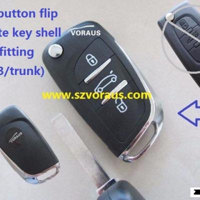 China Citr 3 Brass Button Flip Remote Key Shell To Hand (HU83/trunk) for sale