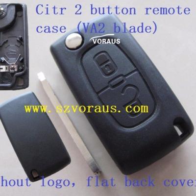 China New 2 Button Uncut Brass Flip Remote Key Case FOB Shell For CITR (VA2 Keyway, No Logo) for sale