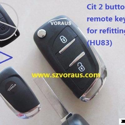 China Brass 2 button flip key shell for citr remote key reset (HU83) for sale