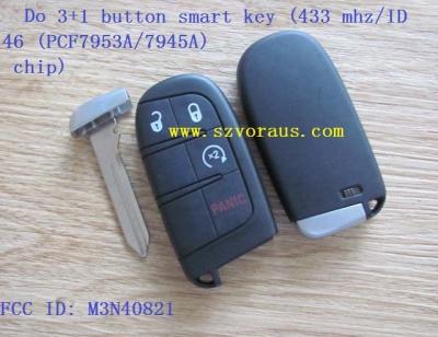 China Dod 3+1 brass button smart key remote fob (433mhz/PCF7953A/7945A chip/M3N40821302) for sale