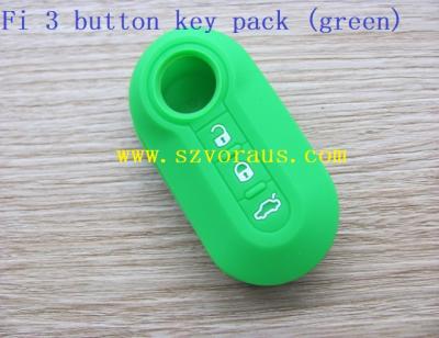 China Brass Higher Quality Green Protective Silicone Cover Remote Key Shell For Fi 3 Button Floding Key for sale