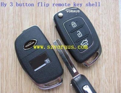 China New Brass Uncut Flip Remote Key Shell For Hy Fob 3 Remote Key Button for sale