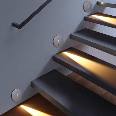 China Modern Led Wall Light 1W Recessed Light Waterproof LED Staircase Round IP67 Corridor Step Light for sale