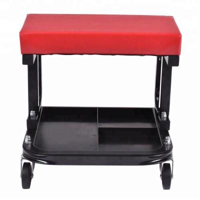 China Steel Frame Creeper Seat Mechanics Car Shop Stool Caster Steel With Tool Tray for sale