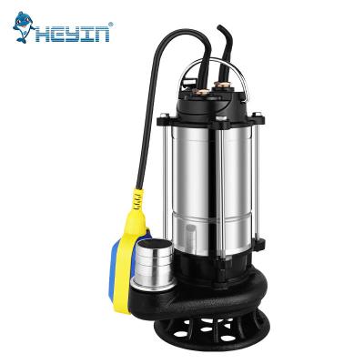 China Family Homes 220V 50Hz 0.75HP High Flow Stainless Steel Submersible 2inch Sewage Pump for sale