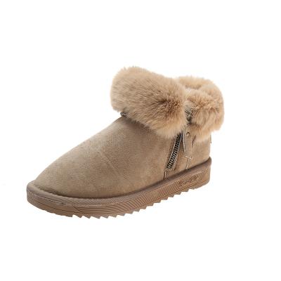 China Fashion Winter Fur Round Boots Customized Logo Ladies Snow Mules Warm Wholesale Women Custom Shoes for sale