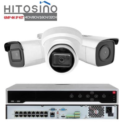 China NIGHT VISION Hitosino OEM Hik 4ch 8ch 16ch 32ch Bullet Dome Turret 6MP Surveillance Home Security Set Outdoor NVR 4K 8MP IP Camera Kit System for sale