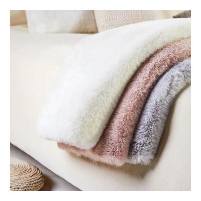 China Wang Jun Manufacturer 300x400cm Solid Color Washable Bedroom Carpet Large Fluffy Rabbit Fur Faux Blankets For Living Room Shaggy Carpets for sale