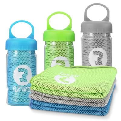 China Promotional Microfiber Towel Quality Quick Dry Microfiber Sports Gym QUICK DRY Cooling Outdoor Cooling Towel With Bottle for sale