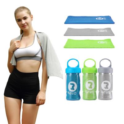 China OEM QUICK DRY Silk Screen Printed Super Cooling Microfiber Workout Sweat Towels Neck Gym Fitness Yoga Tennis Sports Towel for sale