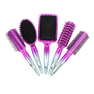 China Salon paddle hair brush, UV electroplating hair brush for sale