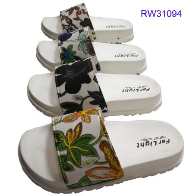 China Madame Printing Strap Thick EVA Sole Slide Slipper White EVA SLIPPER for sale