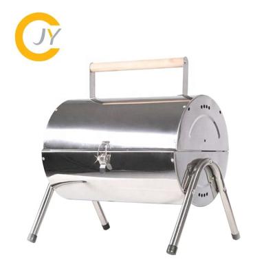 China Easily Assembled BBQ Kitchen Barrel Barbecue Stainless Steel Portable Charcoal Grill Outdoor Grill New Design for sale