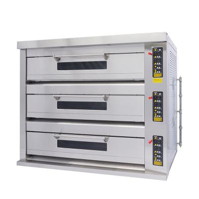 China Classic Flour Mill 3 Deck 12 Trays Deck Oven Convection Oven For Bread Baking Machine for sale