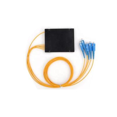 China Module Type 1x4 plc splitter ABS IN/OUT 0.9mm with SC LC TC FC Connector in low price Te koop