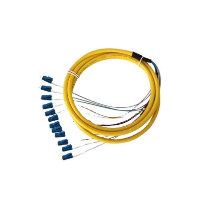 China WHBR Yellow Coat 1.5M G652D SM Fiber Optic 12 Cores SC/UPC Bundled Pigtails for sale