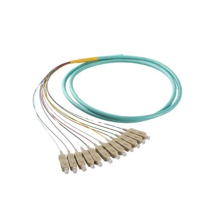 China Multi Mode Fiber Optic 12 Cores OM2 OM4 OM3 Bundled Pigtails zu verkaufen