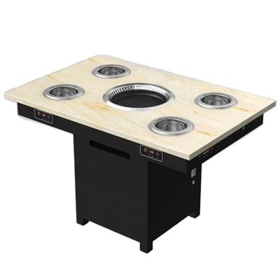 China Easy-cleaning Waterproof Custom Professional Commercial Restaurant Korean Barbecue Grill Table for sale