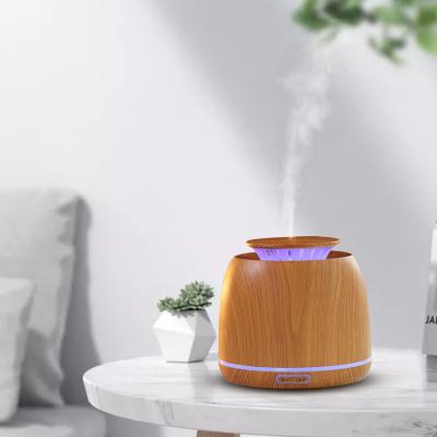 China Hotel New Design Nice Diffusee 500Ml BT Speaker Humidifier Wooden Wood 300ml Essential Air Purifier Aroma Oil Led Pro Diffuser for sale