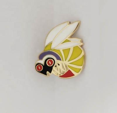 China Custom Animal Insect Bee Cartoon Europe Enamel Lapel Pin Gold Plating Factory Badge Soft Hard Metal Badge No Minimum for sale