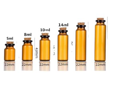 China Powder Bottle Water Dendrobium Split Clear Glass Jar Cork BottleMini Small Tiny Clear Cork Stopper Glass Wishing Bottles for sale