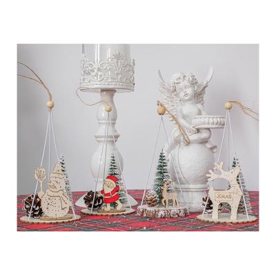 China Wood. Wooden Christmas Promotion Snowman Reindeer Wall Window Tree Decorations for sale