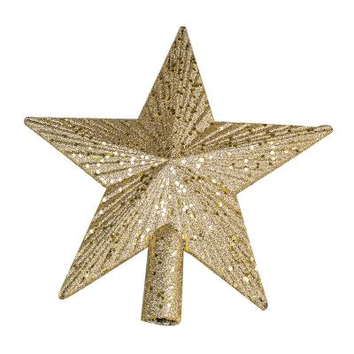 China Plastic Christmas Gold Star Christmas Tree Wreath Decoration, Christmas Scene Layout for sale