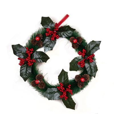 China Christmas Day Decoratiom elaborate Christmas decorations of artificial pine needles, pine cones, red beans and garland vines for sale