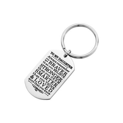 China Europe Family DIY Customized Colorful Word Letters Key Chain Father To Daughter Gold Metal Key Chain for sale