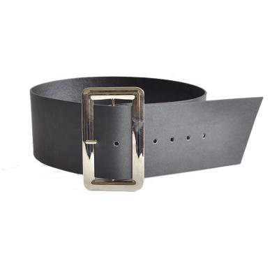 China New PU Leather Women's Wide Belt Super Wide Buttoned Pin Buckle Belt Personality Exaggerated Faux Leather Wide Belt for sale