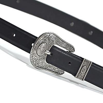 China Fashion Women Vintage Western Leather Jeans Belts Ladies Designer Dress Belt for sale