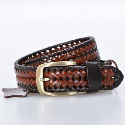 China Luxury Fashion Woven Multicolor Leather Braided Belt for sale