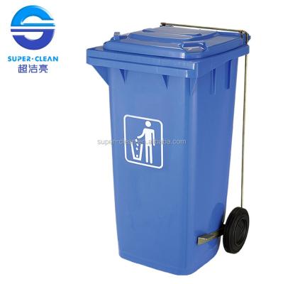 China Sustainable Foot-pedal 120L Side-wheel Waste Bin for sale