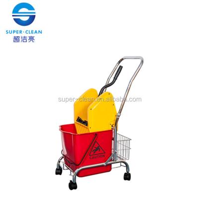 China Viable Down-Press Mop Wringer Cart Water Bucket Cart Mop Squeeze Single Bucket for sale